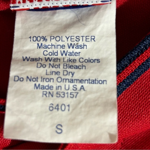 VTG Youth Majestic DC Jersey Nationals Size Small Red Blank - Picture 5 of 9